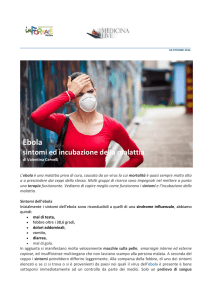 Ebola sintomi ed incubazione