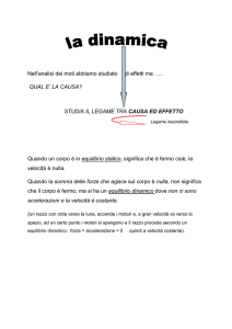 Nell`analisi dei moti abbiamo studiato gli effetti ma ….. QUAL E` LA