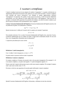 I numeri complessi