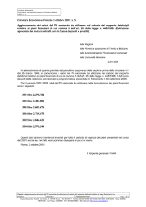 Circolare Economia e Finanze 2 ottobre 2001, n. 5