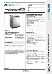 160 Line Frigo sottotavolo ventilati,160 litri, +2+10°C