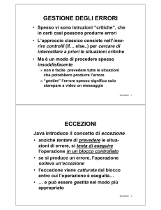 Gestione delle Eccezioni