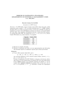 ESERCIZI DI MATEMATICA FINANZIARIA DIPARTIMENTO DI