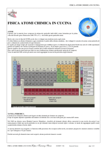 FISICA ATOMI CHIMICA IN CUCINA
