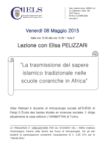 Lezione con Elisa PELIZZARi "La trasmissione del sapere islamico