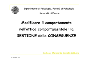 Modificare il comportamento nell`ottica comportamentale: la