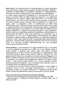 Studi clinici. Due protocolli clinici di immunoterapia con cellule