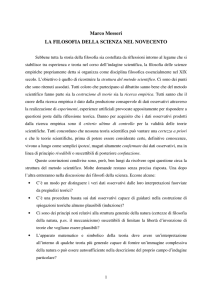 Marco Messeri LA FILOSOFIA DELLA SCIENZA NEL NOVECENTO