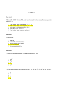 - Lezione 3 - Esercizio 1 Nel modello di Bohr