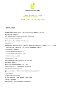 novita` in catalogo - Biblioteca Provinciale di Foggia La Magna