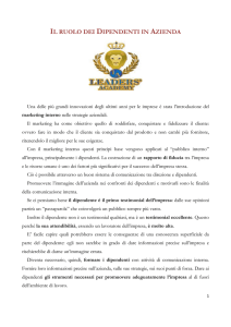 IL RUOLO DEI DIPENDENTI IN AZIENDA