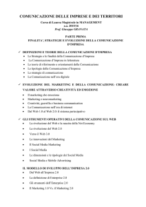 COMUNICAZIONE DELLE IMPRESE E DEI TERRITORI