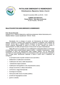 PATOLOGIE EMERGENTI E RIEMERGENTI