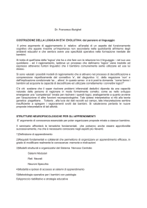Dr. Francesco Burighel COSTRUZIONE DELLA LOGICA IN ETA