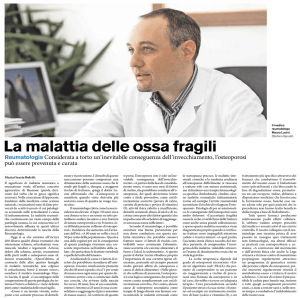 La malattia delle ossa fragili Reumatologia