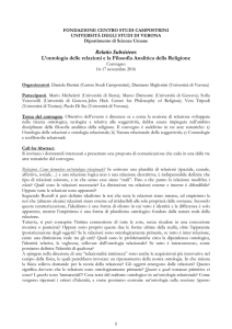 Relatio Subsistens L`ontologia delle relazioni e la Filosofia Analitica