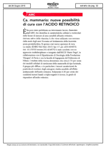Ca. mammario: nuove possibilità di cura con l`ACIDO RETINOICO