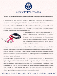 Il ruolo dei prodo i ci nella prevenzione della patologia tumorale