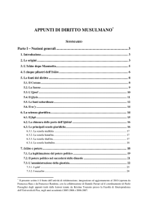 Diritto musulmano - Dipartimento di Giurisprudenza