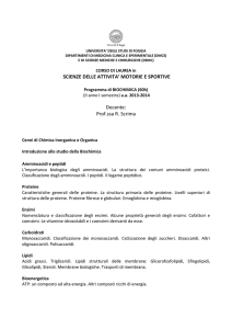 Biochimica applicata alle scienze Motorie