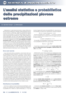 L`analisi statistica e probabilistica delle precipitazioni piovose