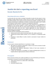 Analisi dei dati e reporting con Excel