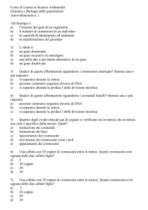 Corso di Laurea in Scienze Ambientali Genetica e Biologia delle