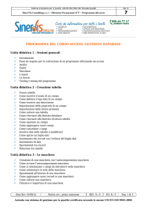 programma del corso access: gestione database