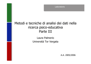 Metodi e tecniche di analisi dei dati nella ricerca psico