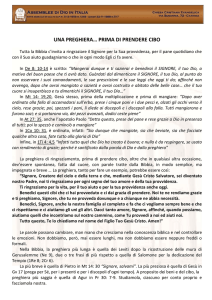 una preghiera… prima di prendere cibo