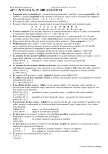Scheda sui numeri relativi