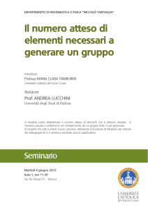 Il numero atteso di elementi necessari a generare un gruppo