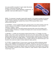 In un gene potrebbe nascondersi il segreto degli