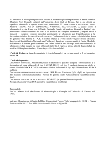 Il Laboratorio di Virologia fa parte della Sezione