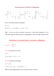 Fattorizzazione di Matrici Tridiagonali