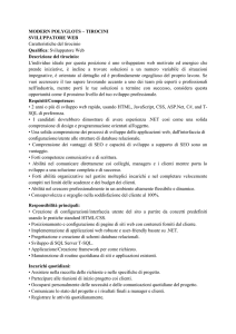 TIROCINI SVILUPPATORE WEB Caratteristiche del tirocinio Qualifica