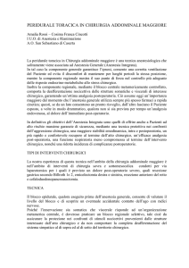 La Peridurale Toracica in Chirurgia Addominale Maggiore