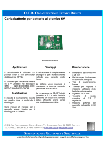 Caricabatterie lineare per pannello solare e batterie 6Vdc al