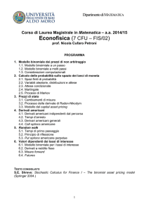 Econofisica - Dipartimento di Matematica