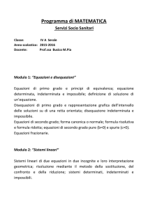 Programma di MATEMATICA