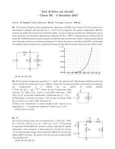 Test di fisica sui circuiti – Classe 5E – 3 dicembre
