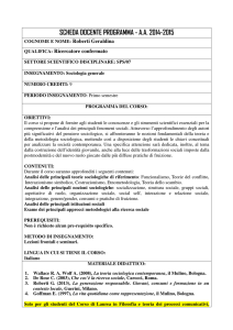 Sociologia generale - Dipartimento di Scienze umane