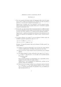 Esercizi di logica matematica 06–07 Settimana 6 1. Sia ϕ un
