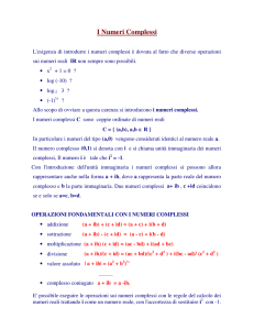 I Numeri Complessi - Dipartimento di Matematica e Informatica