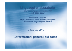 Introduzione al corso - Dipartimento di Ingegneria Informatica e