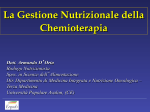 La Gestione Nutrizionale della Chemioterapia