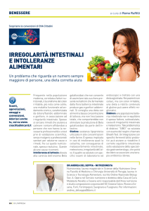 IRREGOLARITÀ INTESTINALI E INTOLLERANZE ALIMENTARI
