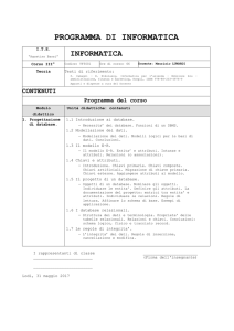 programma informatica classe 3b - Istituto Tecnico Economico