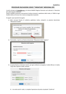 procedure rilevazione codice “targatura” medicinali dpc