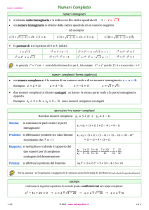 Numeri Complessi: Definizioni, Operazioni ed Esempio